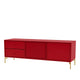 Montana Selection Octave VI TV Bench in Beetroot with brass legs — packshot