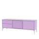 Montana Selection Octave VI TV Bench in Iris with chrome legs — packshot