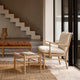 Carl Hansen OW149 Colonial Chair in Oak Soap — lifestyle, with OW149F Footstool, OW150 Colonial Sofa and OW449 Coffee Table