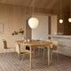 Carl Hansen MT221 Tulip Pendant 170mm and 360mm with OW224 and PK1 chairs — lifestyle, lit