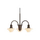 Louis Poulsen PH 1/1 Chandelier Centenary Edition 3-arm in aged brass with terracotta opal glass