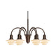 Louis Poulsen PH 1/1 Chandelier Centenary Edition 6-arm in aged brass with terracotta opal glass