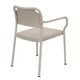 Fritz Hansen Vind Outdoor Dining Armchair in Mist Grey — rear packshot