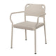 Fritz Hansen Vind Outdoor Dining Armchair in Misty Grey — packshot front angled