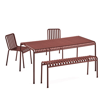 HAY Palissade Large Outdoor Dining Bundle Iron Red