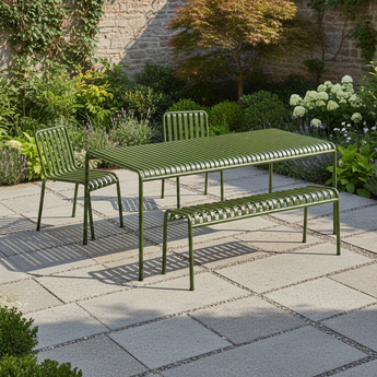 HAY Palissade Large Outdoor Dining Bundle Olive Green