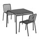 HAY Palissade Small Outdoor Dining Bundle in Anthracite — table and two chairs
