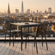 hay palissade black outdoor balcony dining set with london roofline