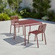 HAY Palissade Small Outdoor Dining Bundle in Iron Red — lifestyle view