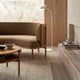 Carl Hansen RF1905 Sideways Coffee Table in Oak Oil — lifestyle, with RF1903 Sideways Sofa and MO320