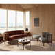 Carl Hansen RF1904 Sideways Lounge Chair in Walnut Oil — lifestyle, with RF1903 Sideways Sofa and RF1905