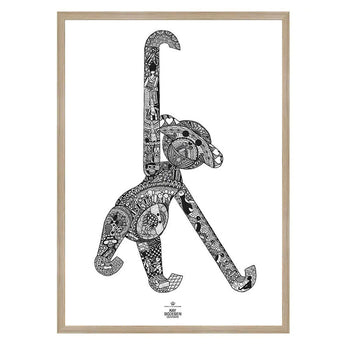 Rosendahl Kay Bojesen Monkey Photo Framed Poster 50x70cm - Outlet