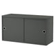 String System Cabinet Sliding Doors in Dark Grey Lacquered — packshot