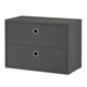 String System Chest of Drawers in Dark Grey Lacquered 58cm — packshot