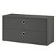 String System Chest of Drawers in Dark Grey Lacquered 78cm — packshot
