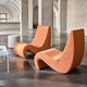 Vitra Visiona Stool in Tonus Ivory with Vitra Amoebe Lounge Chair in Volo Light Coral — lifestyle