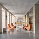 Vitra Amoebe Lounge Chair in Volo Light Coral — lifestyle