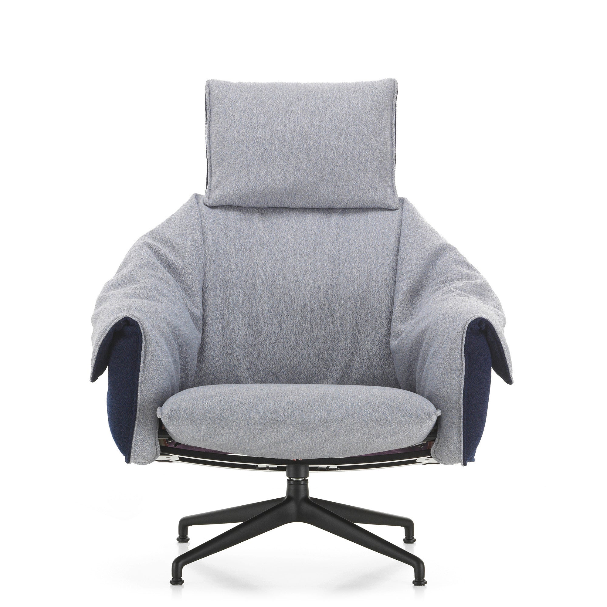 Vitra Bascule Highback Lounge Chair in Cento Light Lavender and Electric Blue — packshot, detail