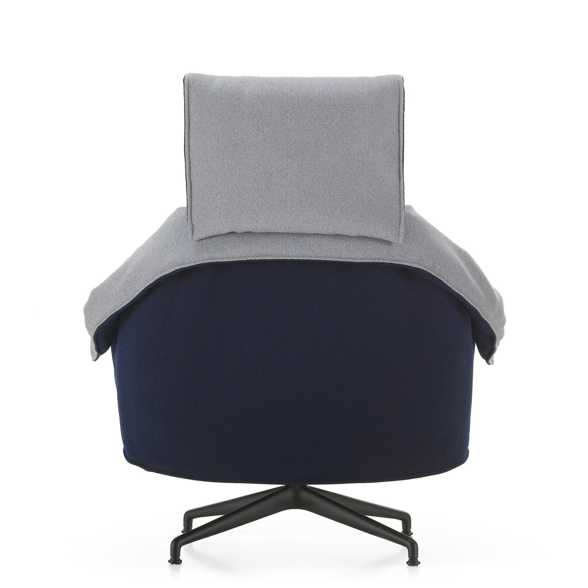 Vitra Bascule Highback Lounge Chair in Cento Light Lavender and Electric Blue — packshot, detail