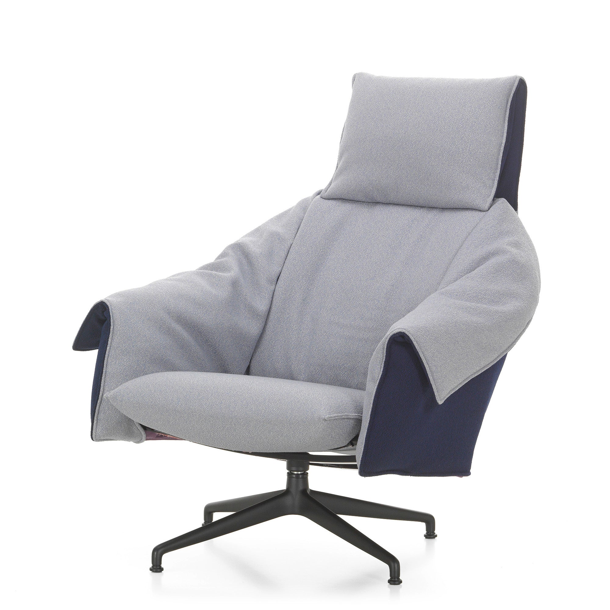 Vitra Bascule Highback Lounge Chair in Cento Light Lavender and Electric Blue — packshot
