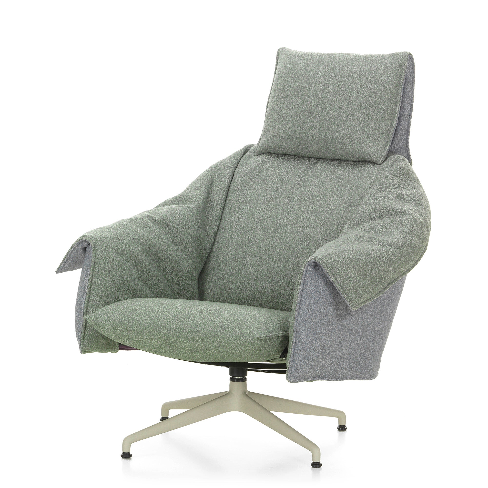 Vitra Bascule Highback Lounge Chair in Cento Light Lavender and Light Sage, Chalk base — packshot