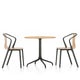 Vitra Belleville Bistro Table Indoor Round in Light Oak Veneer — packshot, with Vitra Belleville Armchair Wood in Natural Oak