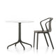 Vitra Belleville Bistro Table Indoor Round in White Melamine — packshot, with Vitra Belleville Armchair