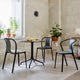 Vitra Belleville Bistro Table Indoor Round — lifestyle, dining room, with Vitra Belleville Armchair Plastic and Chair Plastic