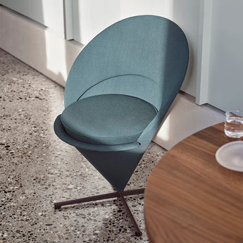 Vitra Cone Chair in Volo Forest with Guéridon table — lifestyle view 1
