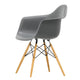 Vitra Eames Plastic Armchair RE DAW in 56 Granite Grey RE / Golden Maple — packshot