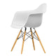 Vitra Eames Plastic Armchair RE DAW in 85 Cotton White RE / Golden Maple — packshot