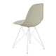 Vitra Eames Plastic Side Chair RE DSR Seat Upholstery in Pebble RE / Warm Grey Ivory Hopsak — packshot, detail