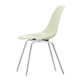 Vitra Eames Fiberglass Side Chair DSX in Parchment with chrome base — packshot, side view