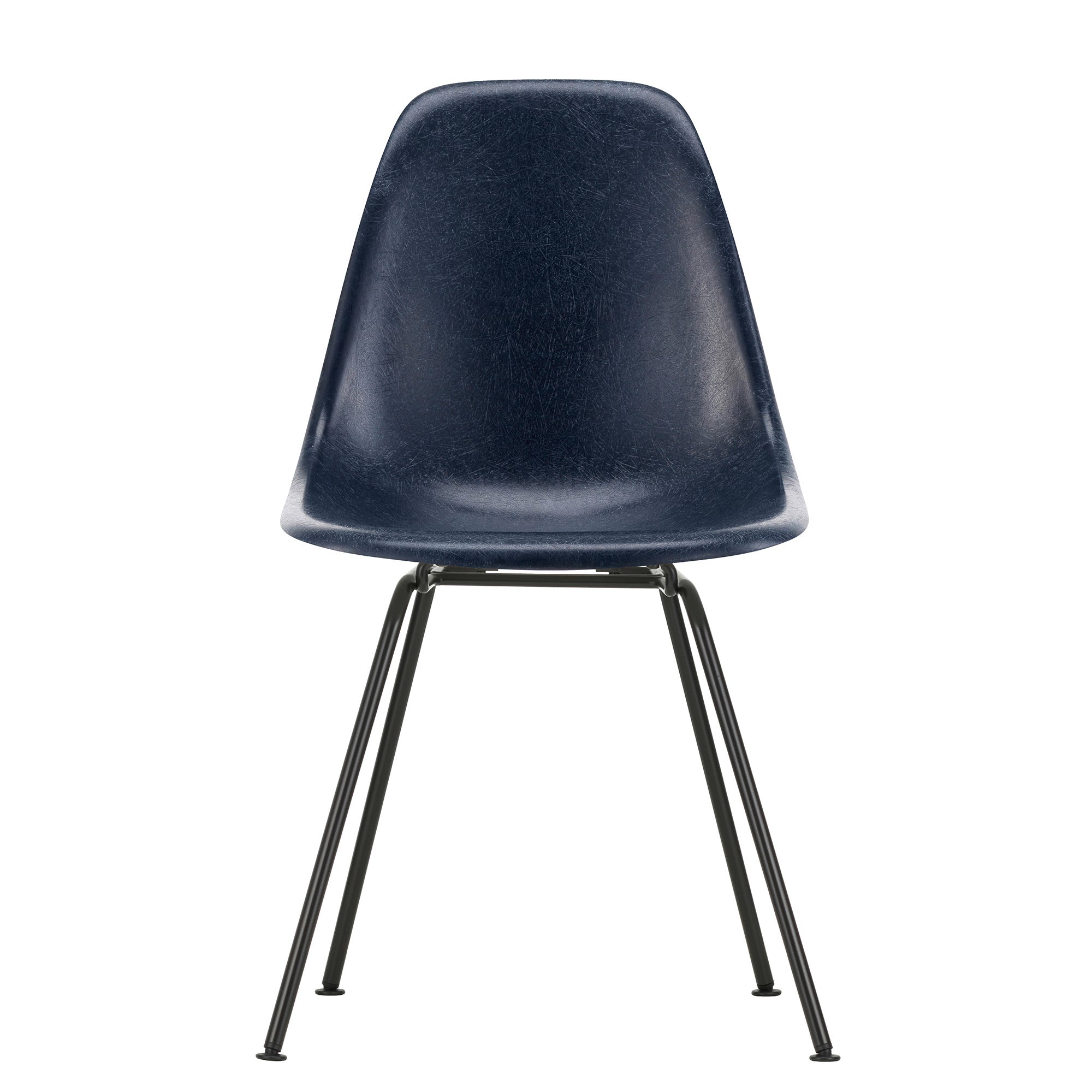 Vitra Eames Fiberglass Side Chair DSX in Navy Blue with Basic Dark base — packshot