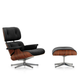 Vitra Eames Lounge Chair & Ottoman in Santos Palisander and Nero leather — packshot
