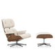 Vitra Eames Lounge Chair & Ottoman in Walnut Natural and Snow leather — packshot