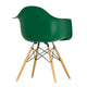 Vitra Eames Plastic Armchair RE DAW Full Upholstery in 17 Emerald RE / Golden Maple — packshot, detail