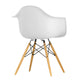 Vitra Eames Plastic Armchair RE DAW Seat Upholstery in 85 Cotton White RE / Golden Maple — packshot, detail