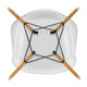Vitra Eames Plastic Armchair RE DAW Full Upholstery in 85 Cotton White RE / Golden Maple — packshot, detail
