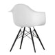 Vitra Eames Plastic Armchair RE DAW in 85 Cotton White RE / Black Maple — packshot, detail