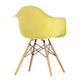 Vitra Eames Plastic Armchair RE DAW Seat Upholstery in 92 Citron RE / Honey-Toned Ash — packshot, detail
