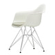 Vitra Eames Plastic Armchair RE DAR Seat Upholstery in 85 Cotton White RE / Warm Grey Ivory Hopsak / Chrome — packshot