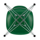 Vitra Eames Plastic Side Chair RE DSR Seat Upholstery in Emerald RE — packshot, underside with chrome base