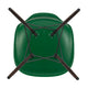 Vitra Eames Plastic Side Chair RE DSW in 17 Emerald RE / Dark Maple — packshot, detail