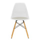 Vitra Eames Plastic Side Chair RE DSW Seat Upholstery in 85 Cotton White RE / Warm Grey Ivory Hopsak / Golden Maple — packshot, detail