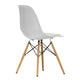 Vitra Eames Plastic Side Chair RE DSW Seat Upholstery in 85 Cotton White RE / Warm Grey Ivory Hopsak / Honey-Toned Ash — packshot, detail