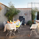 Vitra Eames Plastic Side Chair RE DSR — lifestyle, with Vitra Eames Plastic Armchair RE DAR and Wire Chair DKR