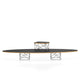 Vitra Elliptical Table ETR in Black HPL — studio, with Vitra Eames LTR