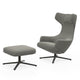 Vitra Grand Repos Lounge Chair & Ottoman in Cento Salt 'N' Pepper, Black — packshot