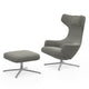 Vitra Grand Repos Lounge Chair & Ottoman in Cento Salt 'N' Pepper, Chrome — packshot